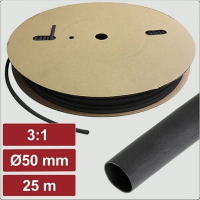 Electronic Garage EG25CA077 Krimpkous met lijm Zwart 50 mm 16.7 mm Krimpverhouding:3:1 25 m