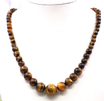 N3 Collecties 6-14 mm tijgeroog edelstenen steen ronde kralen ketting vrouwen