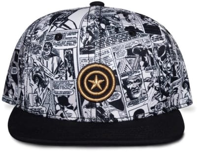 Marvel Captain America - Tain America Snapback Pet - Zwart/Wit