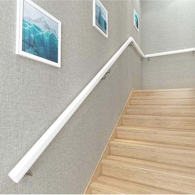 Massief Houten Trapleuning - Wandleuning Hout - Veiligheid Thuis - Afgeronde Randen - 30 cm tot 600 cm - Wit