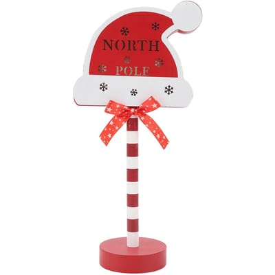 Kerst Decoratieve Tafellamp Batterijgevoed LED Noordpolen Bord Nachtlampje voor Bedzijde Open Haard white