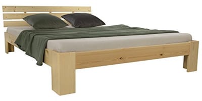 Houten bed 140x200 cm met lattenbodem - Tweepersoonsbed van massief grenenhout