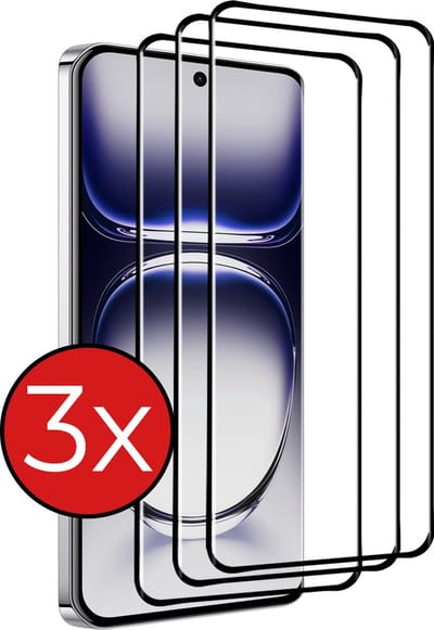 Screenprotector - 3 Stuks - Geschikt voor OPPO Reno 12 - Full Cover - Beschermglas - Gehard Glas - Tempered Glass - Screen Protector