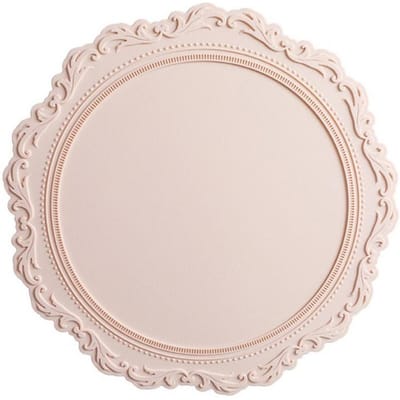Napperon en Silicone Rond Fleur Café Dîner Table Mat 34CM Dessous de Verre Gaufré Résistant à la Chaleur Vaisselle de Cuisine Tapis de Salle à Manger rose
