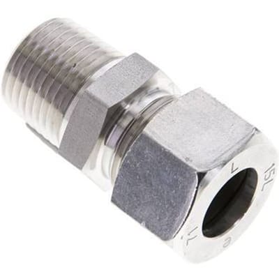1/2'' NPT Buitendraad x 15L RVS Rechte Snijring Koppeling 315 Bar DIN 2353 - FL2S-MC-ST-012N-15-L