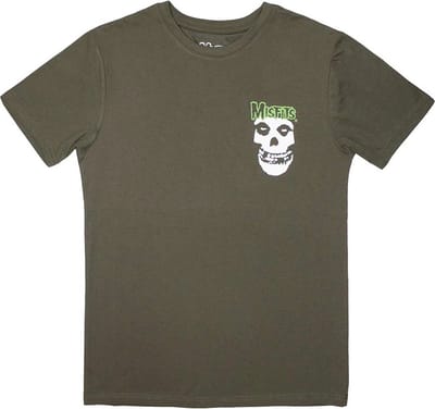 Misfits - Mini Skull & Logo Heren T-shirt - S - Groen