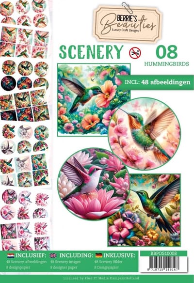 Scenery kaartenboek 8 met maar liefst 48 prachtige, eenvoudig uit te drukken afbeeldingen en bijpassend designpapier.