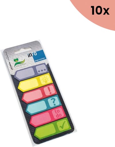 10x Info Notes Info page markers info flags 18x55mm - 6 varianten