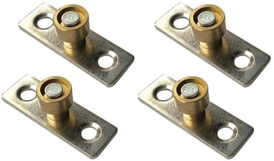 Dailygoods- Schuifdeurroller 4 Stuks - Metalen Locator/Stopper - Vloergeleider - 12mm Diameter - Hoogwaardige Materialen - Soepele Beweging - Vloergids