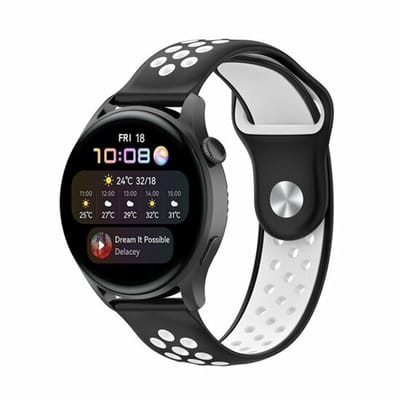 By Qubix - Sport Edition Siliconen band - Zwart + wit - Geschikt voor Xiaomi Redmi Watch 5 Active / Redmi Watch 5 Lite