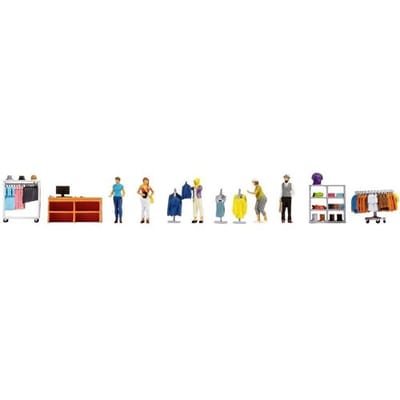 NOCH 16241 H0 Themaset figuren 'kledingzaak' figuren Geverfd