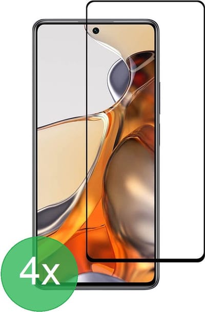 Geschikt Voor: Xiaomi 11T / 11T Pro Full Screenprotector 4x - screen protector - volledige glas - bescherming - beschermglas - ZT Accessoires