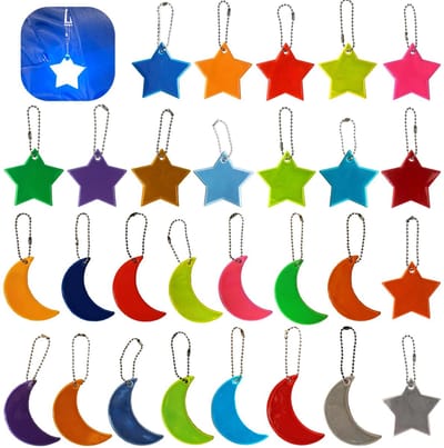 Dailygoods- Reflector Veiligheid - 28 Stuks Reflecterende Hangers - Reflectoren voor Schooltas - Reflecterende Sleutelhanger - Waterdicht - UV-bestendig - Veiligheidsreflector