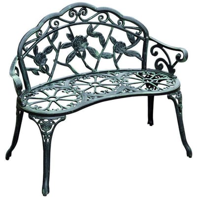 Outsunny Tuinbank Parkbank Bank Tuinmeubel 2-zits metaal 100 x 54 x 78 cm