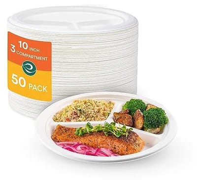 Composteerbare Papieren Borden 25,4 cm - Milieuvriendelijke Ronde Borden (50 Stuks)