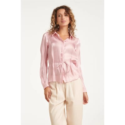 Smashed Lemon Getailleerde blouse met glanseffect |
