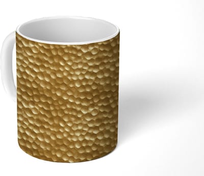 Mok - Koffiemok - Metaal - Dynamisch - Goud - Mokken - 350 ML - Beker - Koffiemokken - Theemok