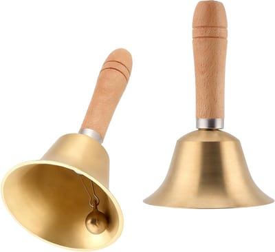 Extra luide houten schoolbel set met handvat en handbel - Perfect voor klaslokalen en evenementen