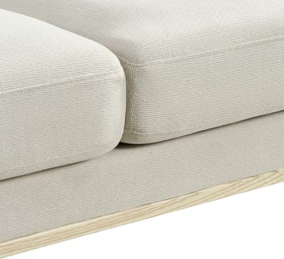DESMIU Zitbank 135 Cm - 2-Zits Loveseat Met Usb Oplaadpoort En Dikke Kussens - Voor Woonkamer En Klein Appartement - Hout En Stof - Beige