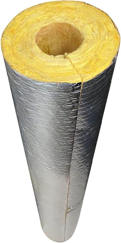 Glaswol Isolatie Buis - Isolatiepijp Rookkanaal - Leidingen Isoleren - Brandwerend Hoge Temperatuur - 60mm Binnendiameter - Grijs