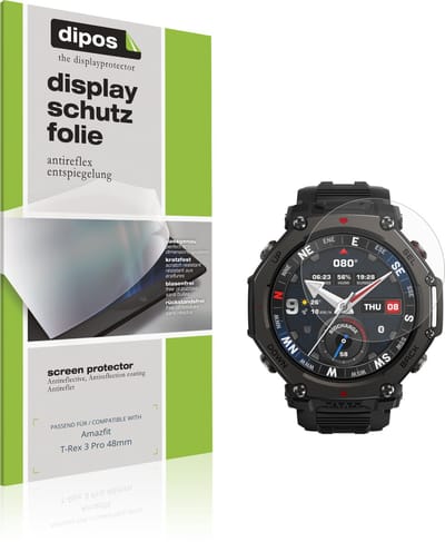 dipos – 6x Matte Beschermfolie geschikt voor Amazfit T-Rex 3 Pro 48mm | Krasbestendige & antireflecterende Screenprotector Ultra-Thin