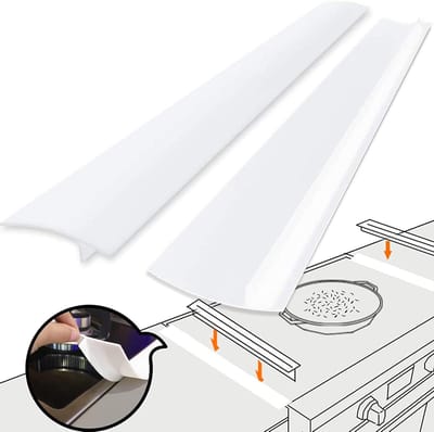 Silicone Kachelrand Afdichting - Oven Kierendichter - Hittebestendige Vulstrook voor Fornuis en Aanrecht - Eenvoudig Schoon te Maken - 21 inch (53 cm) - Wit - 2 stuks