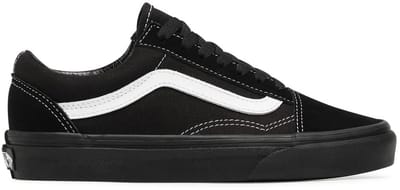 LeatherUpperRoundToeSneakers - Black Sneakers