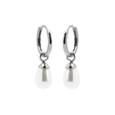 Karma Oorhangers Oorhangers pearl drop Zilver