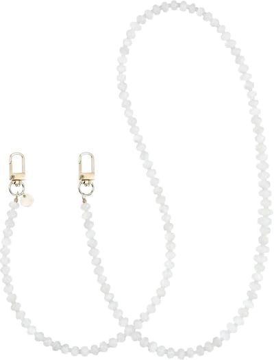 xoxo Wildhearts telefoonkoord - Dusty White - Lang koord - Geschikt voor iPhone - Geschikt voor Samsung - Universeel - Phone cord - Telefoonketting - Koord voor telefoon - Telefoon hanger - Kralenketting - Wit