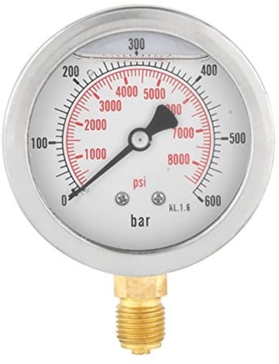 Allecto - Hydraulische Drukmeter - Meting 0-600 Bar - Compact en Betrouwbaar - G 1/4" 63mm - Nauwkeurige Metingen - Ideaal voor Professioneel Gebru...