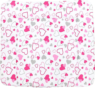 Zacht Baby Verschoonmat Met Patroon Katoenen Hoes - Pink/Grijs - 75x85 cm