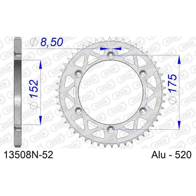 Tandwiel Afam 520 52 dents