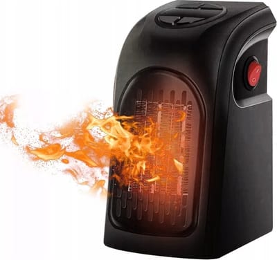 Luchtverwarmer - Stopcontact Verwarmer - 400 W - Heater - Zwart - Infrarood - Energiebesparing - Elektrische Ventilatorkachel - Warmte Ventilator - Straalkachel - Energiezuinige Verwarming - Warme Lucht Blazer - Draagbaar