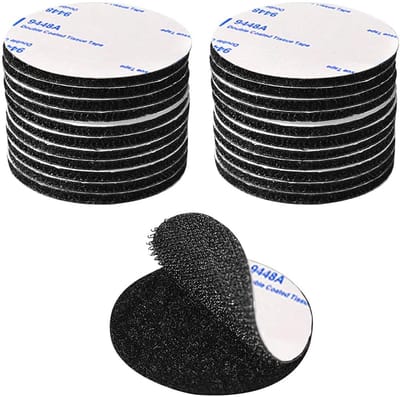 Dailygoods- Klittenband Zelfklevend Extra Sterk - Klittenbandsluiting - Dubbelzijdig Herbruikbaar - 20 Stuks - 5 cm Diameter - Vocht- en Weerbestendig - Hechtingspads
