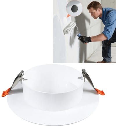 Plafondgat afdekplaat - Rond decoratief - Muurinspectieplaat - Decoratieve pijpafdekking - 185*12*40 mm - Geschikt voor muuropeningen van 126 mm tot 175 mm voor interieurdecoratie - Wit