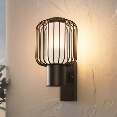 EGLO Ravello Wandlamp Buiten - E27 - 16,5 cm - Zwart|Wit