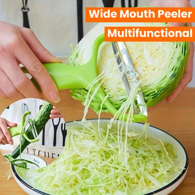 1 pièce Râpe à légumes multifonctionnelle, Coupe-chou, Éplucheur à large ouverture, Gadgets de cuisine pour coupeur et trancheur de fruits et légumes vert