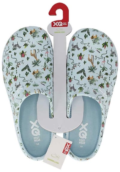 XQ dames tuinklomp - clog garden - blue - safari print - maat 38