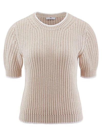 Trui ronde hals Van Peter Hahn beige