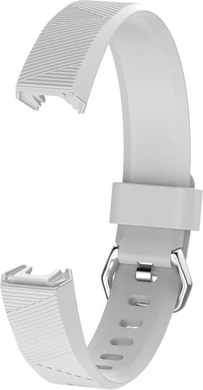 KELERINO. Siliconen bandje geschikt voor Fitbit Alta (HR) - Gespsluiting - Wit - Large