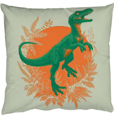 Sierkussens - Kussentjes Woonkamer - 50x50 cm - Dinosaurus - Groen - Planten - Cirkel