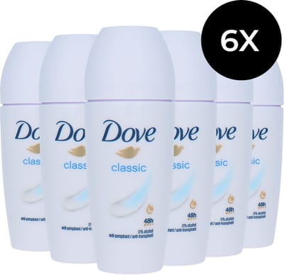 Dove Roll-on Deodorant Dames Classic - 6 x 50 ml (6-pack)