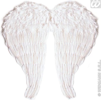 Widmann - Engel Kostuum - Veren Vleugel Engel, 46x51 Centimeter In Wit - Wit / Beige - Carnavalskleding - Verkleedkleding