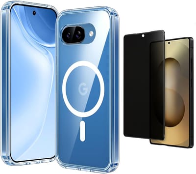 Casemania Hoesje en Privé Glas Geschikt voor Google Pixel 10a - Transparant - Anti Shock Back Cover - Geschikt voor Magsafe + 1x Privé Screenprotector