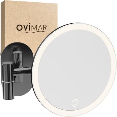 Make-up Spiegel - Vergrotende Spiegel - Badkamer Gebruik - Draaibaar 360 Graden - 5x Vergroting - Gunmetal