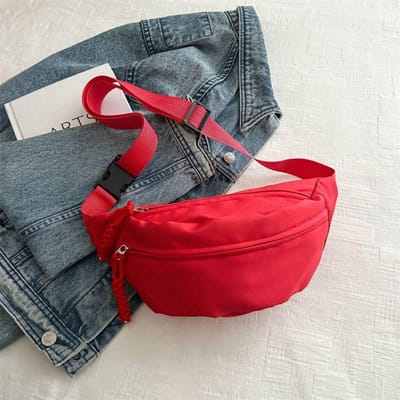 Sacs de taille demi-lune en tissu Oxford imperméable, sacs de ceinture de course, grande capacité, nouveau sac de poitrine tendance pour femmes, sac à bandoulière rouge