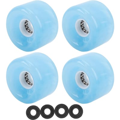 4 Stuks Skateboard Wielenset Vervanging 78A Hardheid PU Doorschijnend Knipperend Longboard Skateboard Wiel Roller blauw