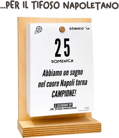 Napoletaanse Kalender - Fan Agenda - Dagelijkse Herinneringen - Handgemaakt in Italië - 10 x 14 cm