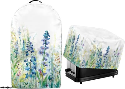 Apparaat Hoezen - Beschermhoezen Keuken - Apparaten Beschermen - Set van 2 - Verschillende Maten - Blauw Groen Bloemen