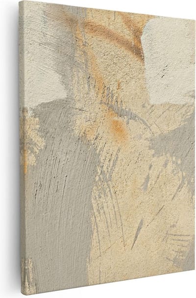 Artaza Canvas Schilderij Abstract Beige - 40x50 cm - Muurdecoratie Woonkamer - Wanddecoratie Industrieel - Kamer Accessoires